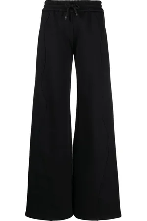 OFF-WHITE Broeken, Dames, Zwart, XS, Katoen, Zwarte Katoenen Broek met Bell-Cut
