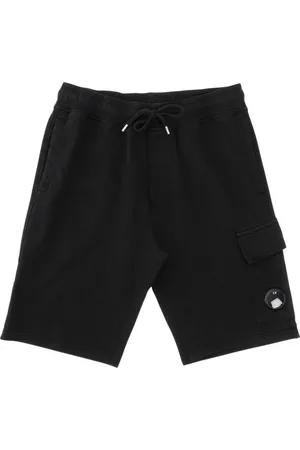 C.P. Company Korte broeken, Heren, Zwart, L, Cargo Lens Fleece Shorts