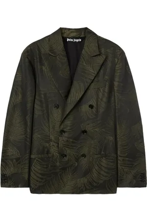 Palm Angels Jassen, Heren, Groen, M, Groene Ivy Double-Breasted Jas