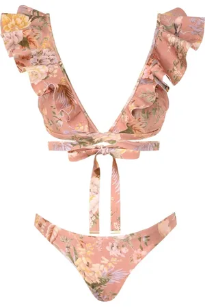 ZIMMERMANN Badkleding, Dames, Roze, S, Tropische Oasis Roze Badpak