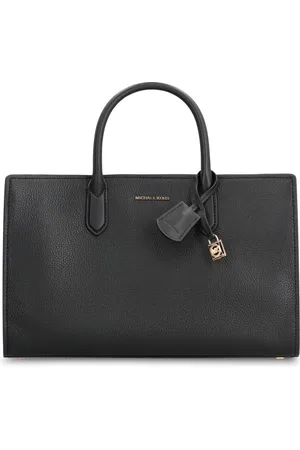 Michael Kors Tassen, Dames, Zwart, ONE Size, Leer, Stijlvolle Leren Handtas met Metalen Hangslot