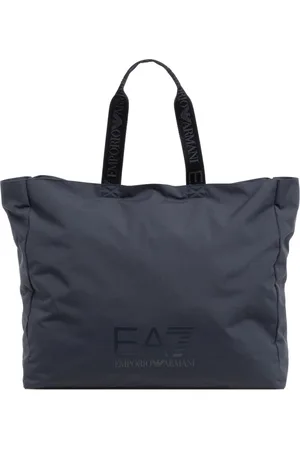 EA7 Tassen, Heren, Blauw, ONE Size, Polyester, Stijlvolle Plain Tote Bag met Rits
