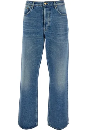 Golden Goose Jeans, Heren, Blauw, W30, Denim, Blauwe spijkerbroek met riemlussen
