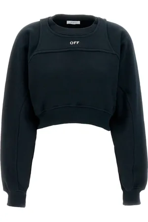 OFF-WHITE Sweatshirts & Hoodies, Dames, Blauw, S, Katoen, Stijlvol Sweatshirt