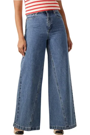 ABrand Jeans, Dames, Blauw, W27, Katoen, Super Wide Chantell Straight Leg Jeans