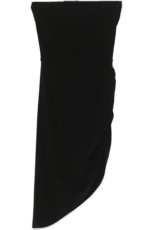 Norma Kamali Kleedjes, Dames, Zwart, M, Jurk met aansluitende taille en zijsplit