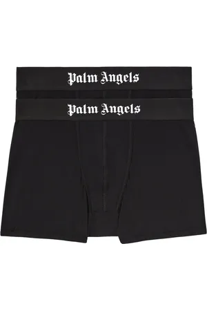 Palm Angels Ondergoed, Heren, Zwart, S, Katoen, Logo Band Bi-Pack Boxers