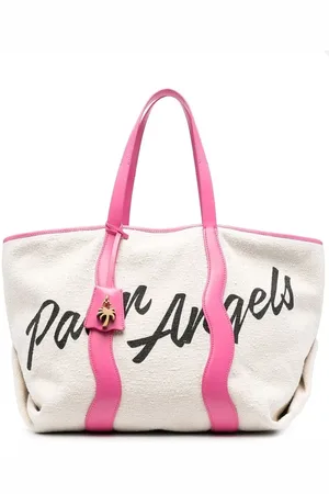 Palm Angels Tassen, Dames, Wit, ONE Size, Tote Bag met Logo Print