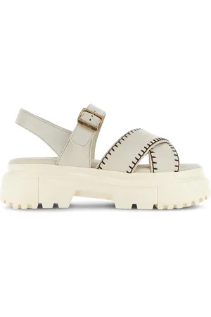 Hogan Schoenen, Dames, , 37 EU, Leer, Platte Sandalen