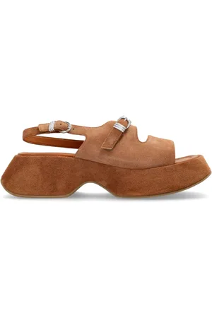 vic matiè Schoenen, Dames, Bruin, 37 EU, Leer, Plateau sandalen