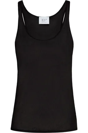 MVP Wardrobe Tops, Dames, Zwart, M, Gebreide top met transparante details
