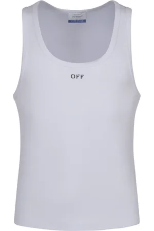 OFF-WHITE Tops, Heren, Wit, L, Katoen, Rib Tanktop Shirt