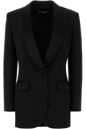 Dolce & Gabbana Jassen, Dames, Zwart, S, Wol, Zwarte wollen blend blazer vest