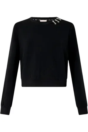 Liu Jo Sweatshirts & Hoodies, Dames, Zwart, M, Scuba Sweatshirt met Juweel Details