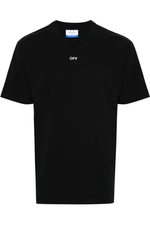 OFF-WHITE Tops, Heren, Zwart, XL, Katoen, Zwart & Wit Katoenen T-shirt Jersey