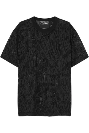 VERSACE Tops, Heren, Zwart, M, Zwarte knoopshirt