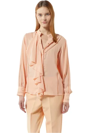Silvian Heach Blouses & Shirts, Dames, Roze, XS, Chiffon, Chiffon blouse met ruches en uitgesneden details