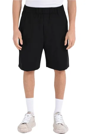 LANEUS Korte broeken, Heren, Zwart, M, Wol, Lichte wollen bermuda shorts
