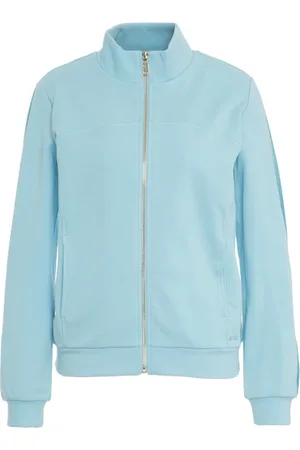 Liu Jo Sweatshirts & Hoodies, Dames, Blauw, M, Katoen, Blauwe Sweatshirt met Strass Applicaties