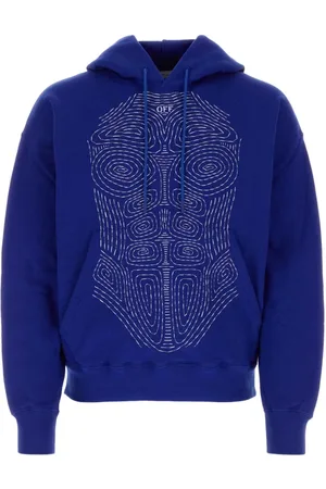 OFF-WHITE Sweatshirts & Hoodies, Heren, Blauw, M, Katoen, Blauw katoenen sweatshirt