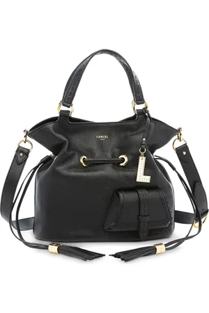 LANCEL Tassen, Dames, Zwart, ONE Size, Leer, Stijlvolle Flirt Bucket Tas in Zwart