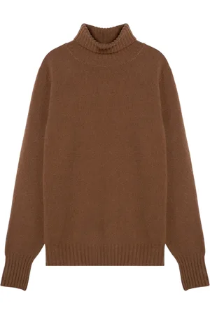 DRUMOHR Truien, Heren, Bruin, 3Xl, Wol, Trui met een Zoete Halslijn