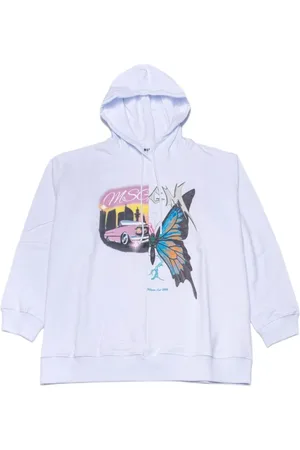 Msgm Sweatshirts & Hoodies, Dames, Wit, M, Katoen, Hoodie Sweatshirt