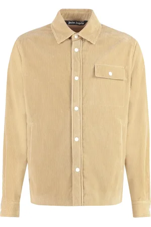 Palm Angels Overhemden, Heren, , M, Katoen, Contrasterend gestreept katoenen overshirt