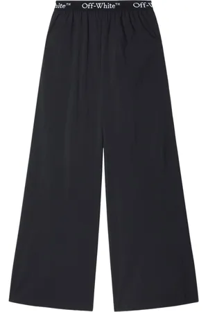 OFF-WHITE Broeken, Dames, Zwart, M, Nylon, Logo Band Nylon Broek