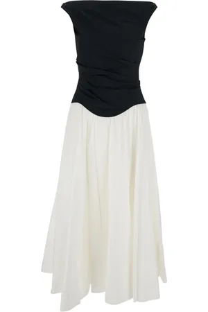 Simkhai Kleedjes, Dames, Wit, M, Katoen, Witte Off-Shoulder Midi Jurk