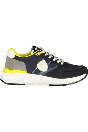 Blauer Schoenen, Heren, Veelkleurig, 43 EU, Sportieve Modieuze Sneakers met Gele Accenten