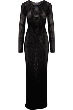 OFF-WHITE Kleedjes, Dames, Zwart, S, Polyester, Jurk Zwart Ss 23