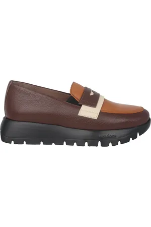 Wonders Schoenen, Dames, Bruin, 35 EU, Leer, Bruine Dames Loafers Lichtgewicht Schoenen