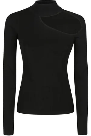 Patrizia Pepe Truien, Dames, Blauw, S, Stijlvolle Cut-Out Sweater