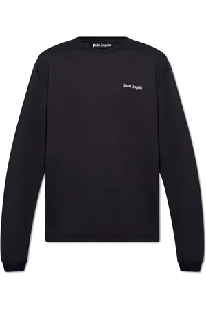 Palm Angels Tops, Heren, Zwart, S, Katoen, T-shirt met ronde hals