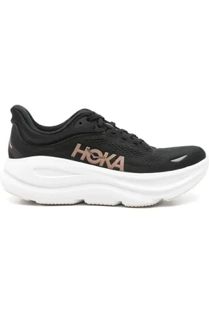 Hoka One One Schoenen, Dames, Zwart, 37 1/2 EU, Zwarte Sneakers met Dikke Zool en Logo