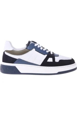 BALDININI Schoenen, Heren, Blauw, 43 EU, suede and white mesh trainer