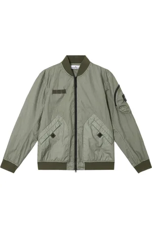 Stone Island Jassen, Heren, Groen, XL, Nylon, Groene Nylonjas met Unieke Details