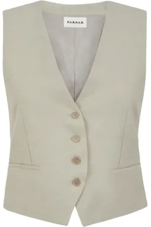 P.A.R.O.S.H. Jassen, Dames, Grijs, XS, Button-up Vest