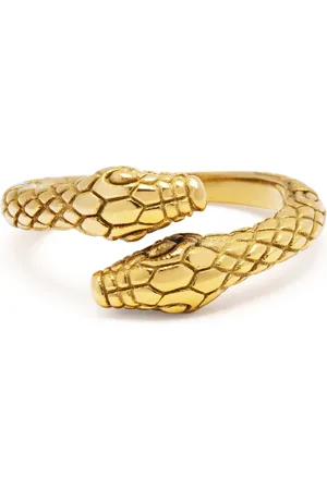 Nialaya Accessoires, Heren, Geel, 58 MM, Vintage Slangenring Roestvrij Staal Verguld