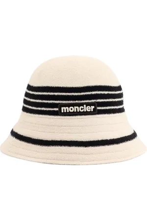 Moncler Accessoires, Dames, , L, Katoen, Gestreepte katoenmix emmerhoed