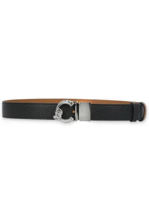 Coccinelle Accessoires, Dames, Zwart, M, Omkeerbare leren riem met logo gesp