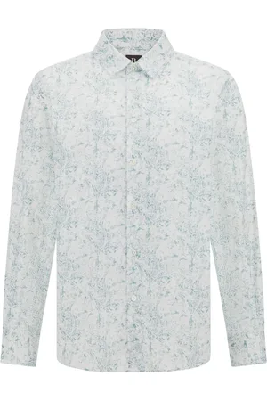 Boggi Milano Overhemden, Heren, Blauw, L, Katoen, Regular Fit Katoenen Overhemd