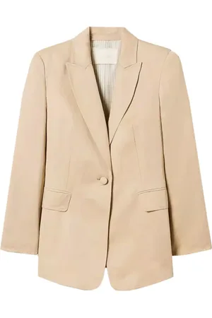 Twin-Set Jassen, Dames, Bruin, S, Linnen, Linnen Lyocell Blazer Jas