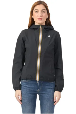 K-Way Jassen, Dames, Zwart, XL, Leer, Zwarte Korte Jas Lily Ideaal Slim Fit