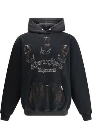 Represent Sweatshirts & Hoodies, Heren, Zwart, S, Hoodie met Maxi Hondenprint en Zak