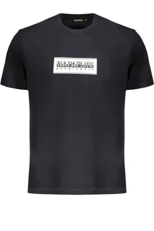 Napapijri Tops, Heren, Zwart, S, Katoen, Zwart Katoenen T-shirt