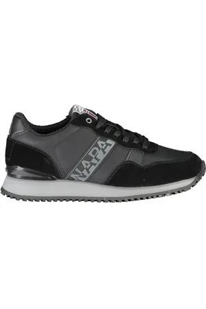 Napapijri Schoenen, Heren, Zwart, 42 EU, Polyester, Zwarte Contrastvetersneakers