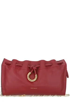 Coccinelle Tassen, Dames, Rood, ONE Size, Leer, Bordeaux Schoudertas van Korrelleer