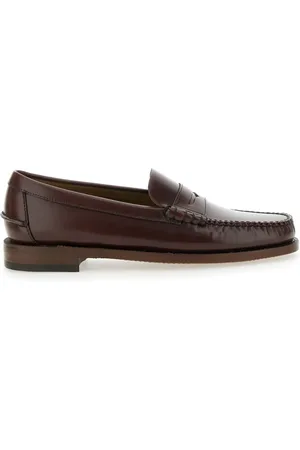 SEBAGO Schoenen, Heren, Bruin, 40 EU, Leer, Klassieke bruine loafers met verhoogde stiksels